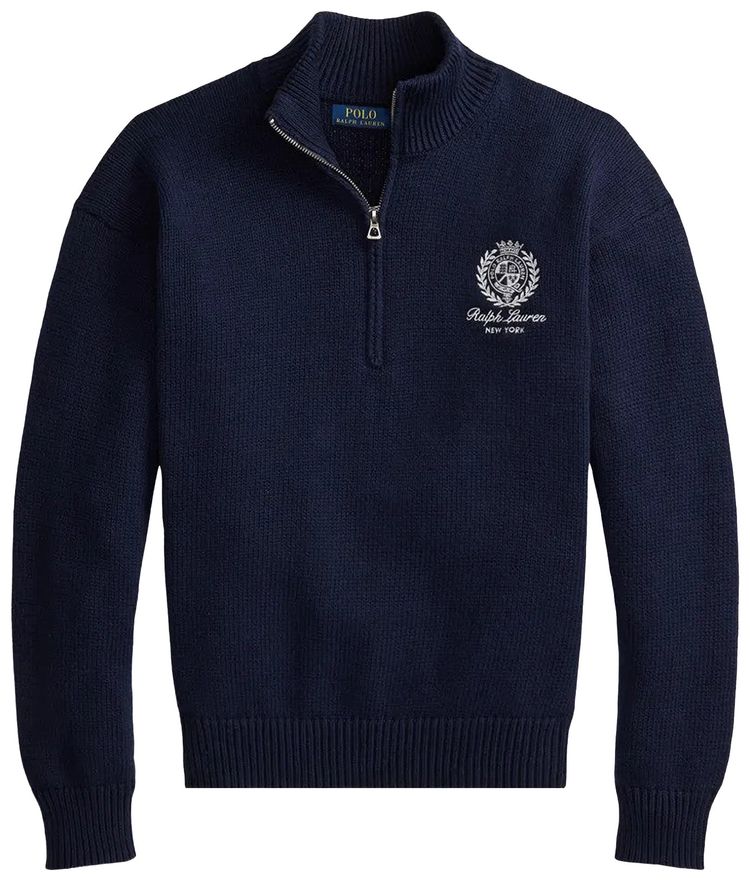 Polo Ralph Lauren Tennis Half Zip Pullover Sweater Hunter Navy