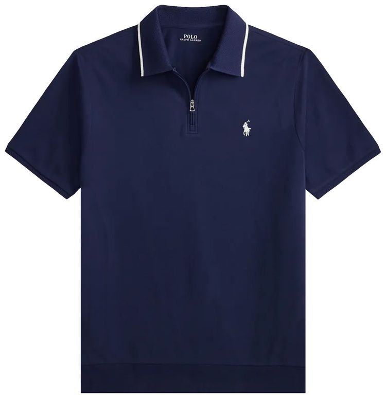 Polo Ralph Lauren Stretch Mesh Half Zip Polo Shirt Newport Navy