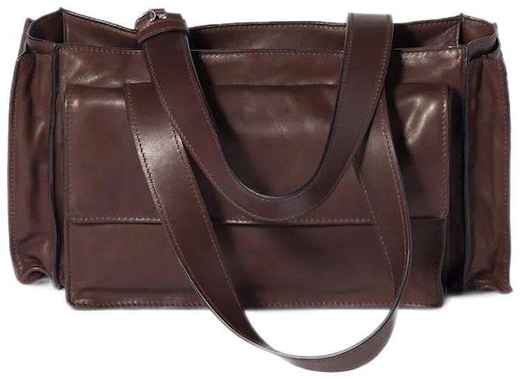 Miu Miu Utilitaire Nappa Leather Shopping Bag Sienna