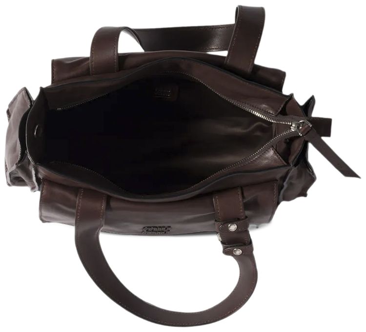 Miu Miu Utilitaire Nappa Leather Shopping Bag Sienna