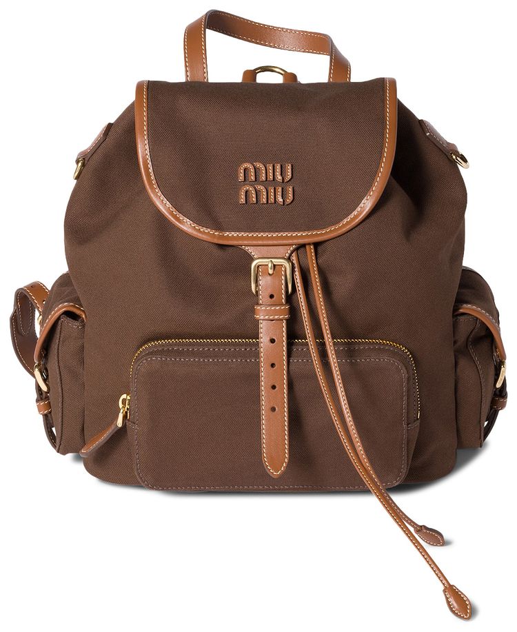Miu Miu Canvas Backpack CacaoBrandy