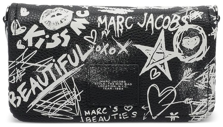 Marc Jacobs The Items Punk Scribble Leather Mini Bag BlackMulticolor