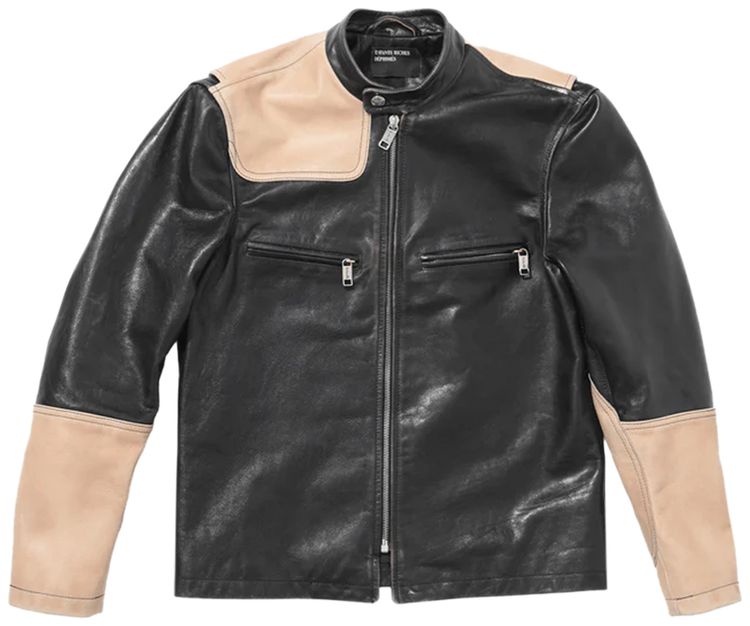 Enfants Riches Deprimes Nurse II Leather Jacket BlackDirty Ivory