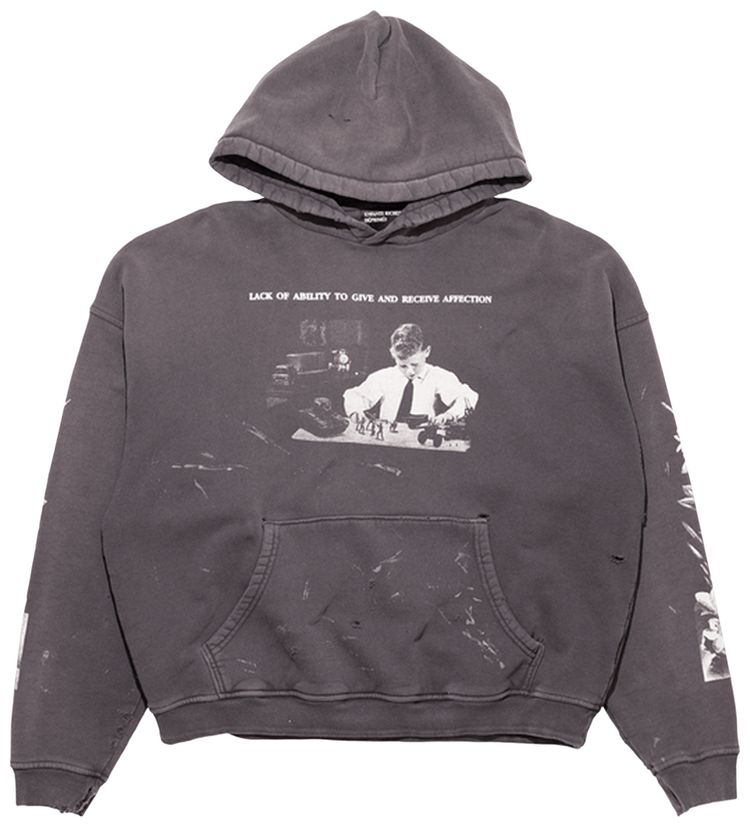 Enfants Riches Deprimes Head Against The Bars Hoodie Washed Black