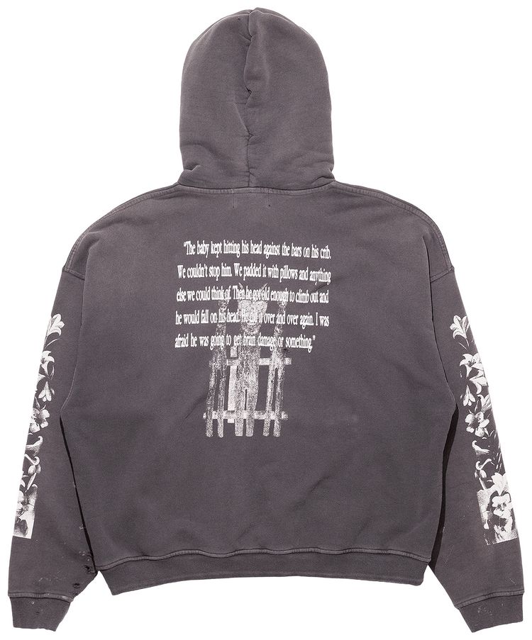 Enfants Riches Deprimes Head Against The Bars Hoodie Washed Black