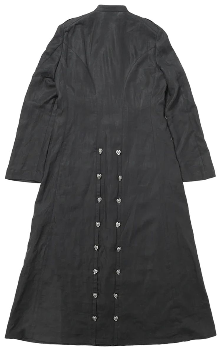Enfants Riches Deprimes Linen Priest Coat With Cherub Buttons Black