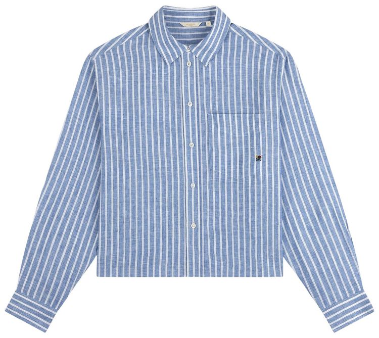 Aime Leon Dore Striped Linen Casual Shirt Soft Chambray