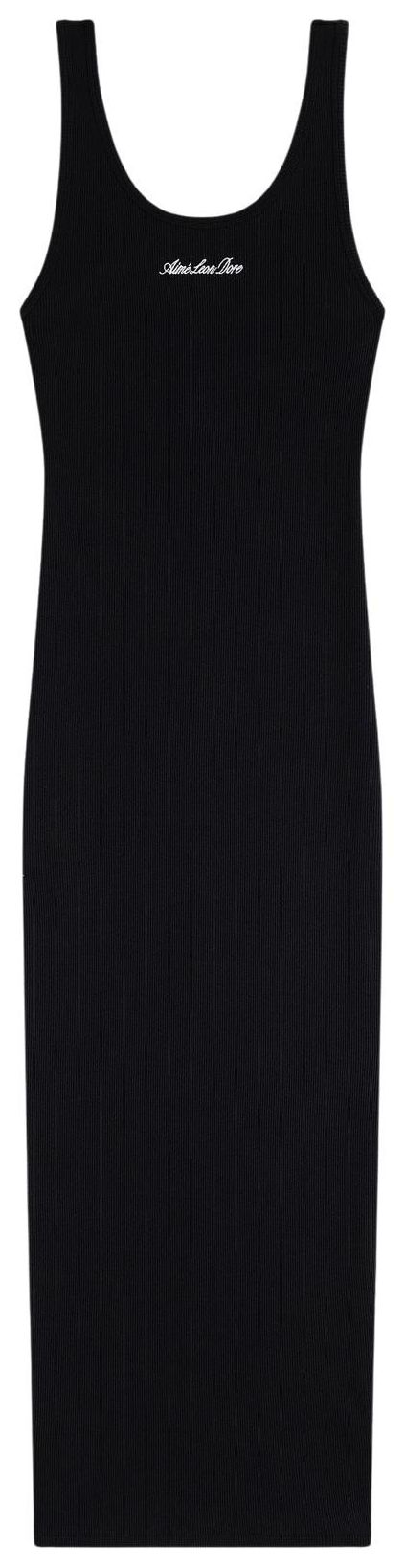 Aime Leon Dore Embroidered Logo Tank Dress Jet Black
