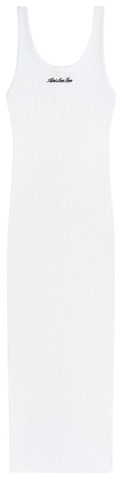Aime Leon Dore Embroidered Logo Tank Dress Bright White