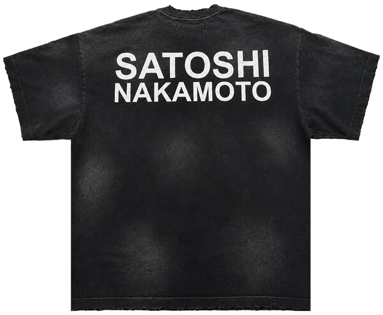Satoshi Nakamoto Cup Half Full Tee Black