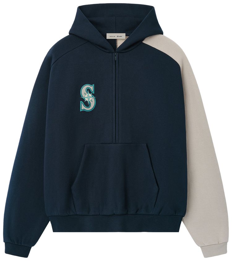 Fear of God Essentials Mariners Raglan Half Zip Sport Hoodie Dark Sapphire