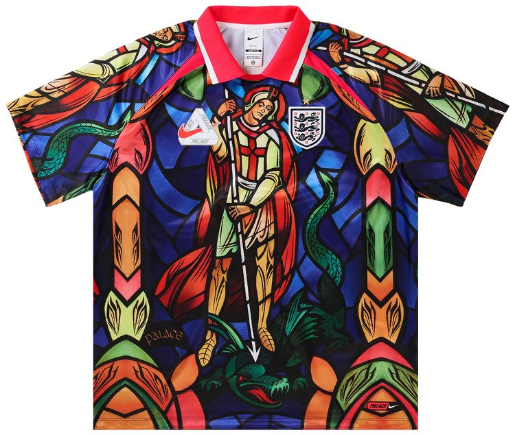 Palace x Nike England Dri Fit Football Jersey Bright Crimson