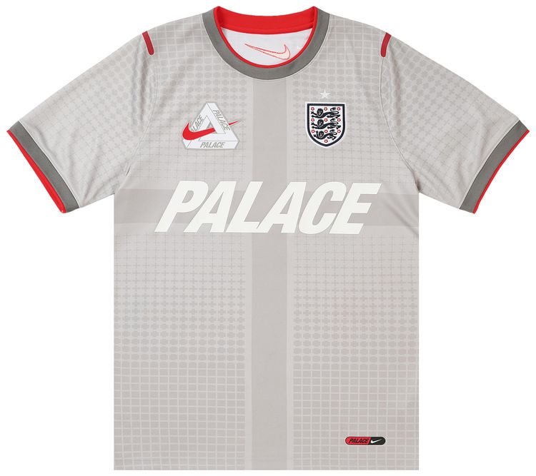 Palace x Nike England Dri Fit Academy Pro Short Sleeve Football Top Pewter GreyBright Crimson