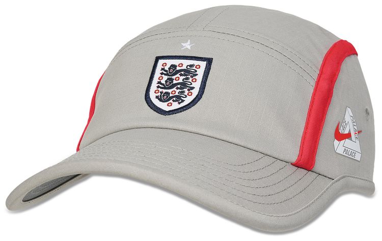 Palace x Nike England Unstructured Cap Pewter GreyCool GreyBright Crimson