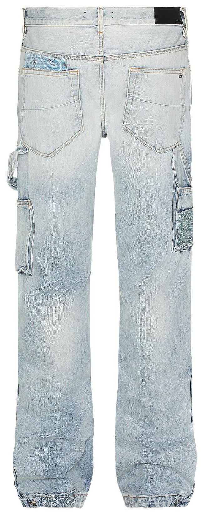 Amiri Patchwork Bandana Carpenter Straight Jean Denim Blue