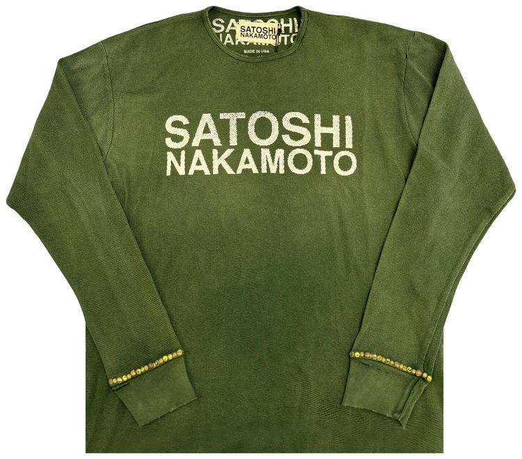 Satoshi Nakamoto Logo Thermal With Studs Green
