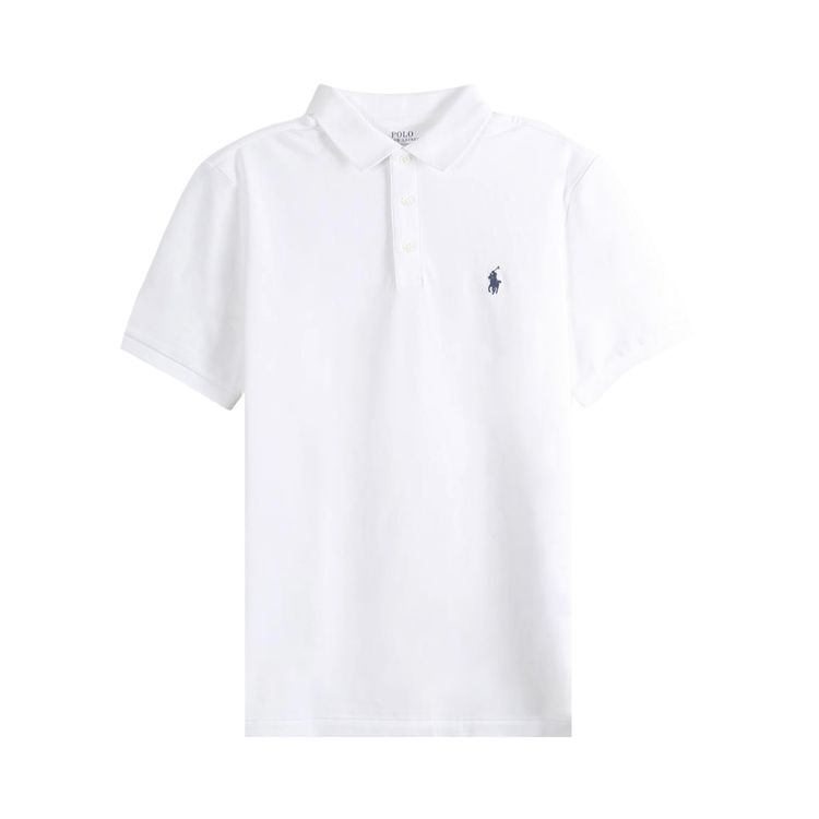 Polo Ralph Lauren Classic Fit Stretch Mesh Polo With 3 Button Placket White