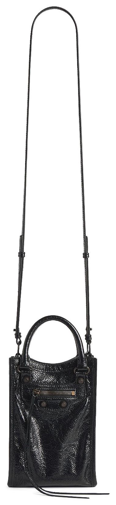 Balenciaga Le City Phone Strap With Pouch Black