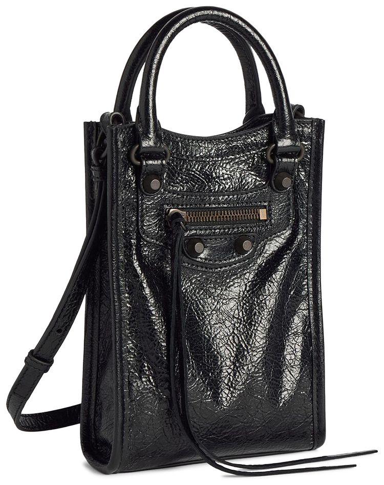 Balenciaga Le City Phone Strap With Pouch Black