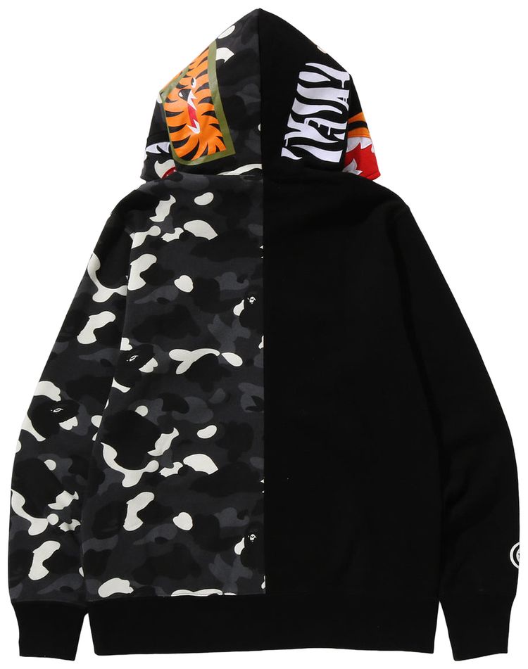 BAPE City Camo Tiger Shark Full Zip Hoodie Black