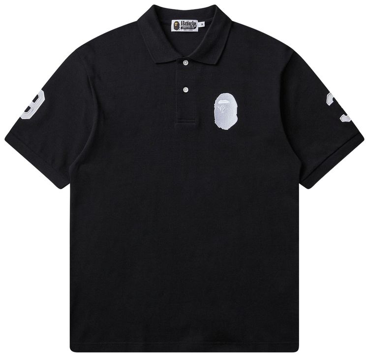BAPE Large Ape Head Relaxed Fit Polo Black