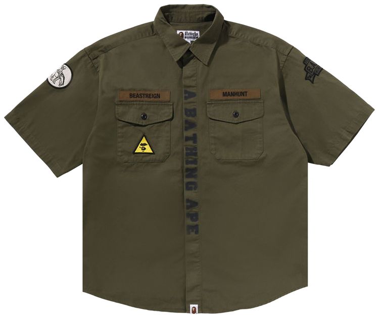 BAPE Multi Patch CPO Short Sleeve Shirt Olived
