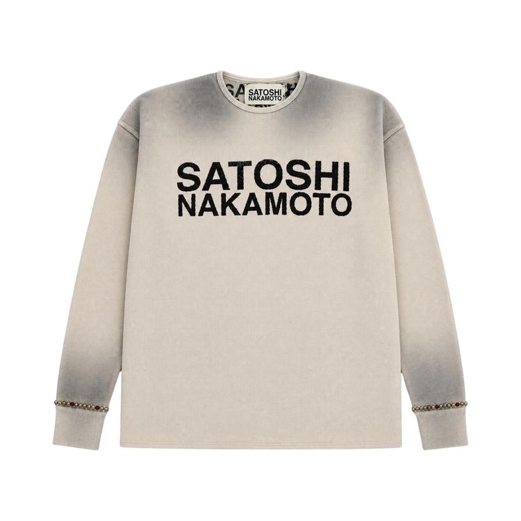 Satoshi Nakamoto Logo Thermal With Studs Dirty White