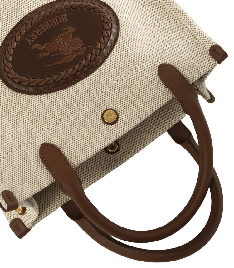 Burberry Canvas LI6 Tote Bag Natural
