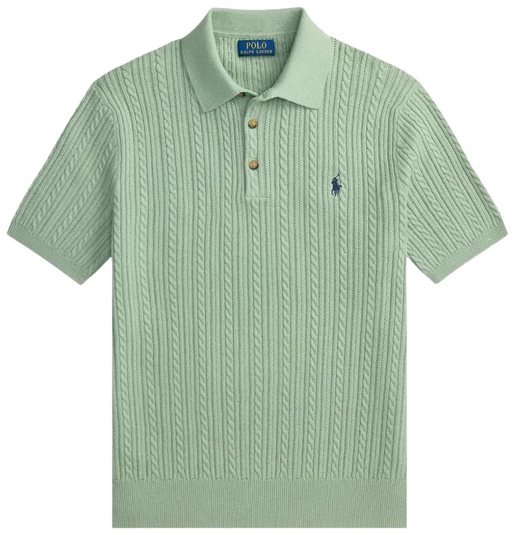 Polo Ralph Lauren Custom Slim Stretch Mesh Polo With 3 Button Placket Light Green
