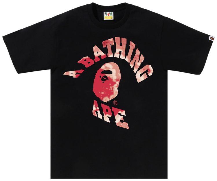 BAPE Tie Dye Twist College Tee Black