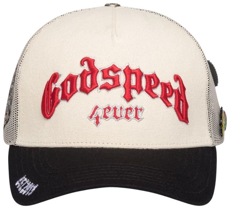 Godspeed Forever Trucker Hat WhiteBlackRed