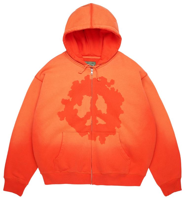 Denim Tears Peace Wreath Knockout Zip Hoodie Orange
