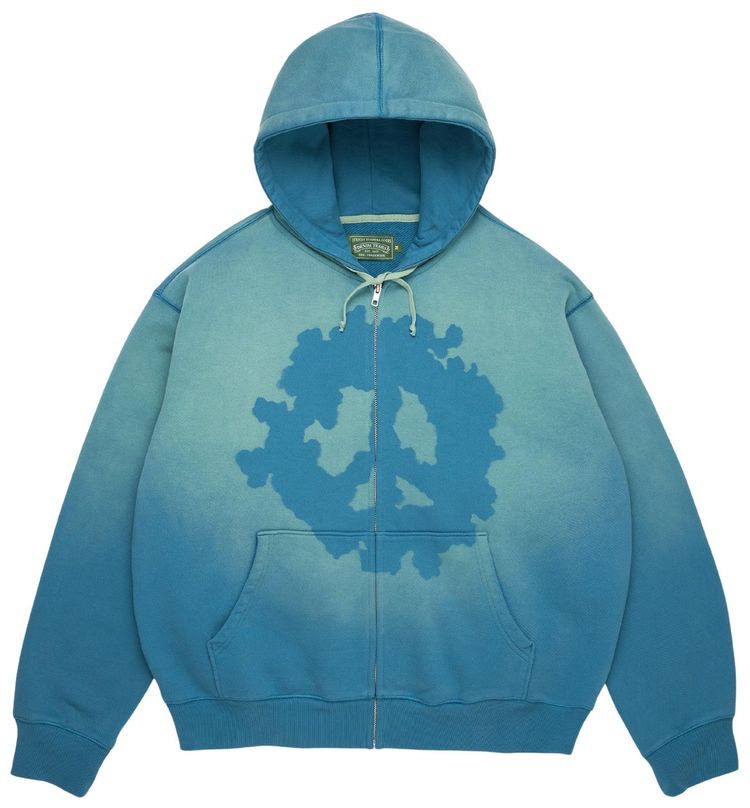 Denim Tears Peace Wreath Knockout Zip Hoodie Blue