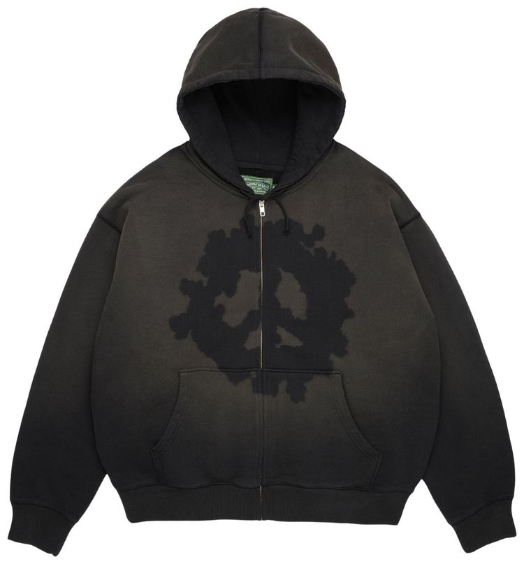 Denim Tears Peace Wreath Knockout Zip Hoodie Black