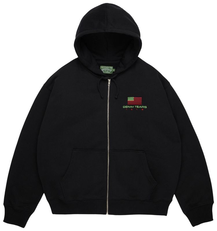 Denim Tears Pan African Zip Hoodie Black