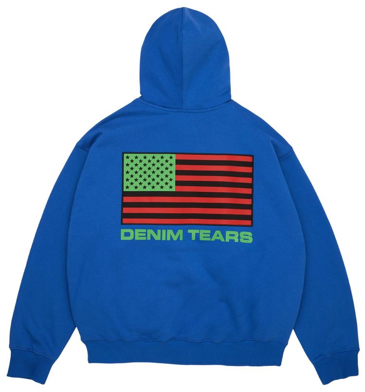 Denim Tears Pan African Zip Hoodie Blue