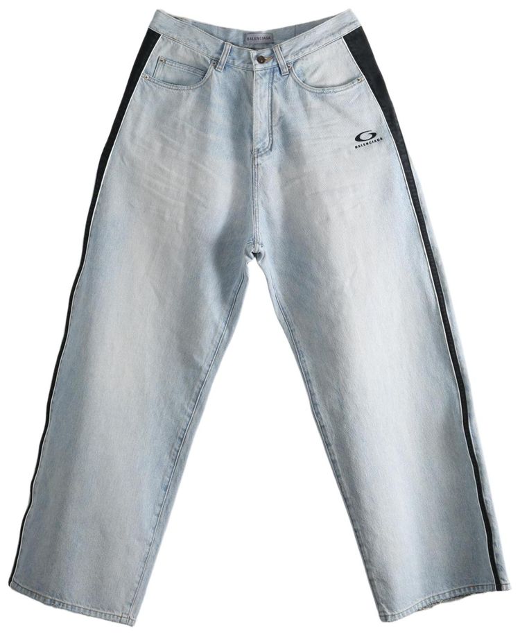 Balenciaga Piping Details Pants Light Blue