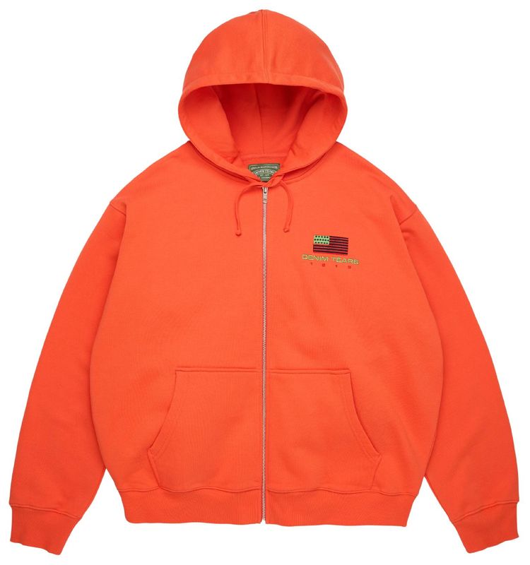 Denim Tears Pan African Zip Hoodie Orange
