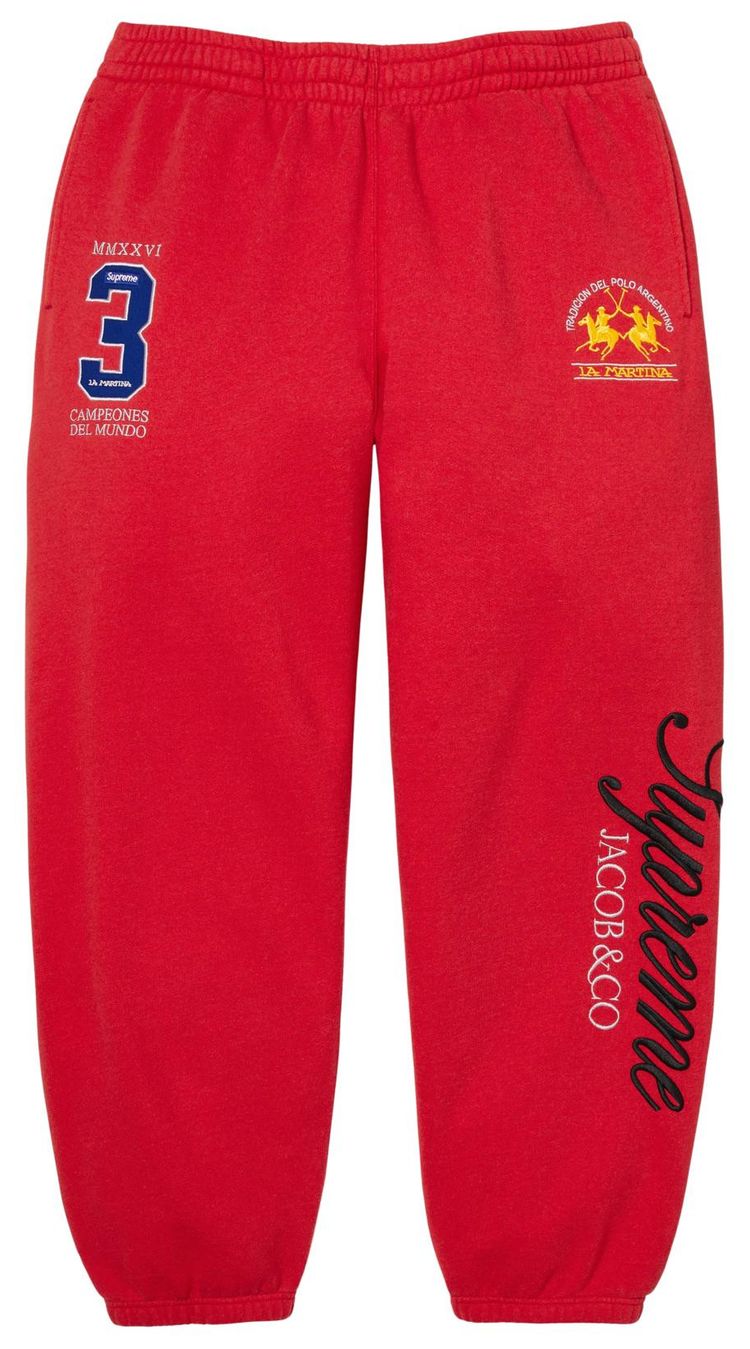 Supreme x La Martina x Jacob  Co Sweatpant Red