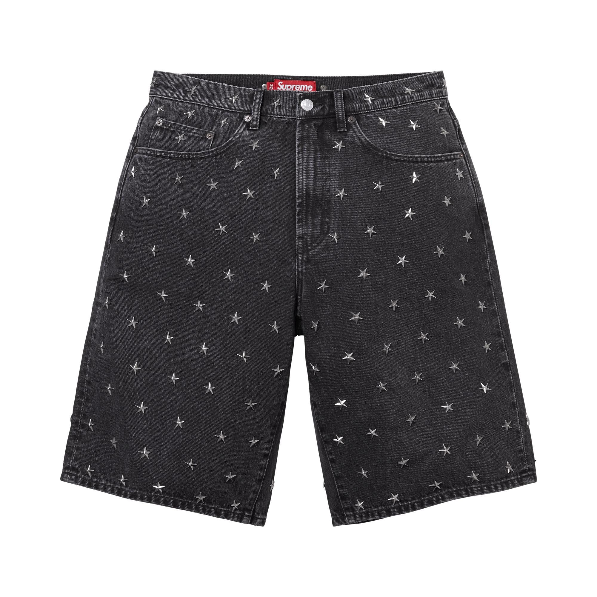 Buy Supreme Stars Studded Baggy Denim Short 'Black' - SS26SH59