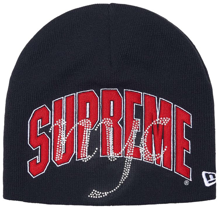 Supreme New Era Rhinestone Beanie Navy
