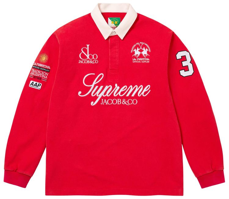 Supreme x La Martina x Jacob  Co Rugby Red
