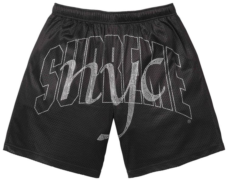 Supreme Rhinestone Mesh Short Black