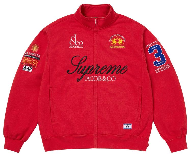 Supreme x La Martina x Jacob  Co Zip Up Sweatshirt Red