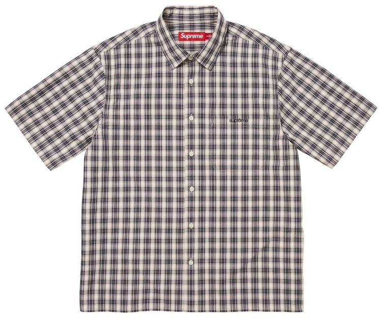 Supreme Mini Plaid Short Sleeve Shirt Stone