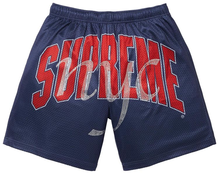 Supreme Rhinestone Mesh Short Navy