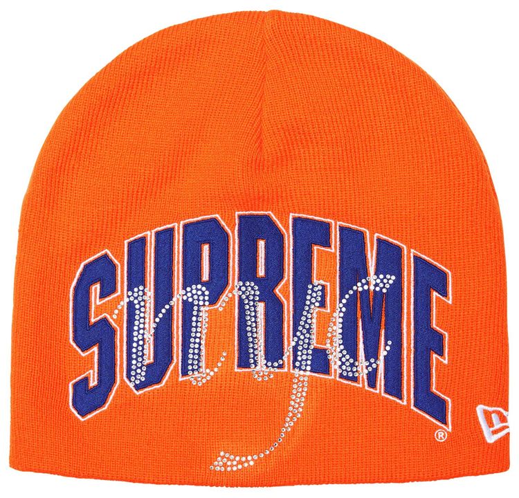 Supreme New Era Rhinestone Beanie Orange
