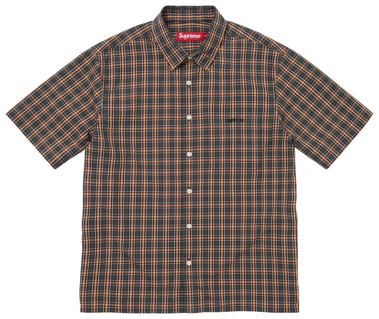 Supreme Mini Plaid Short Sleeve Shirt Navy