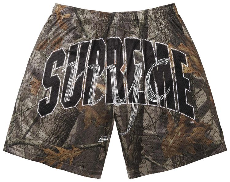 Supreme Rhinestone Mesh Short Realtree Hardwoods Camo