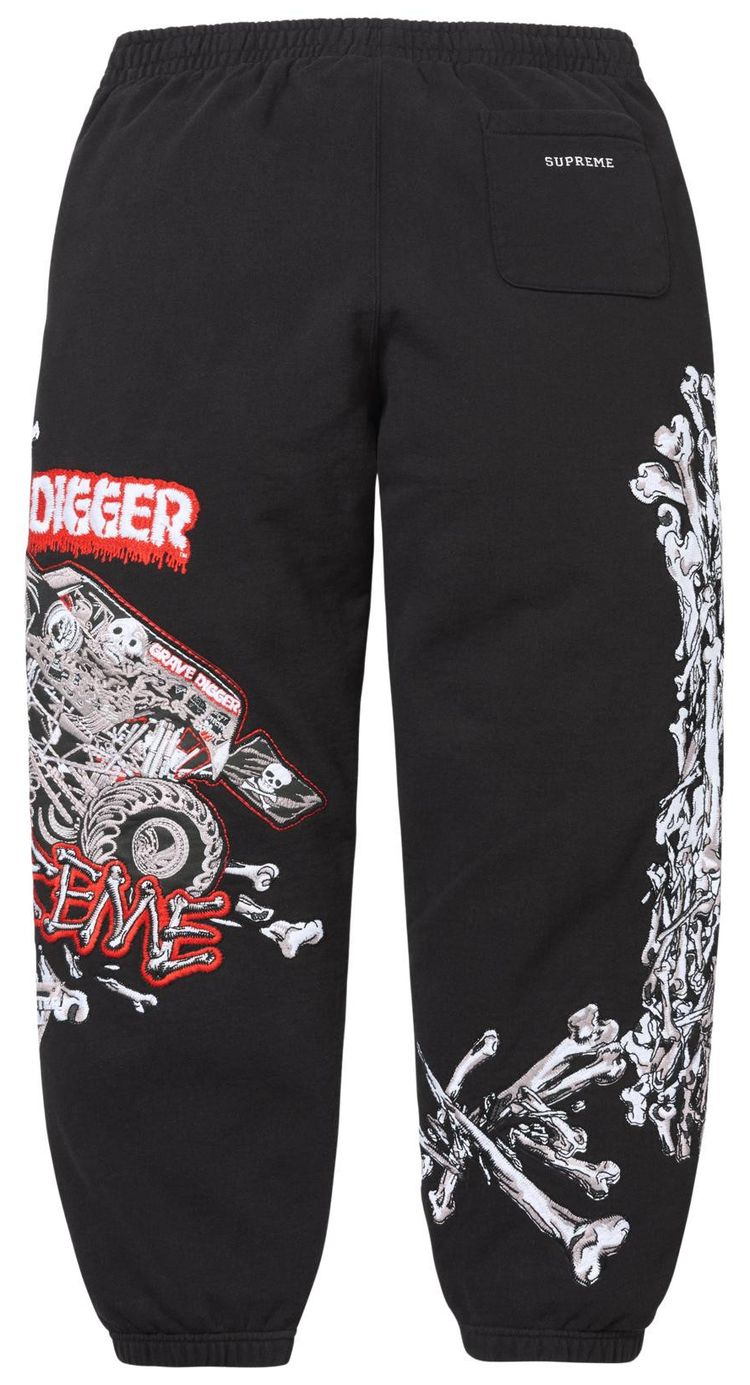 Supreme Monster Jam Grave Digger Bones Sweatpant Black